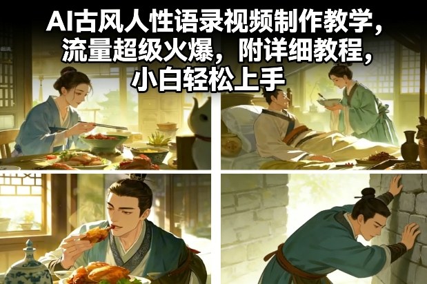 AI古风人性语录视频制作教学，流量超级火爆，附详细教程，小白轻松上手 - 渡客网创