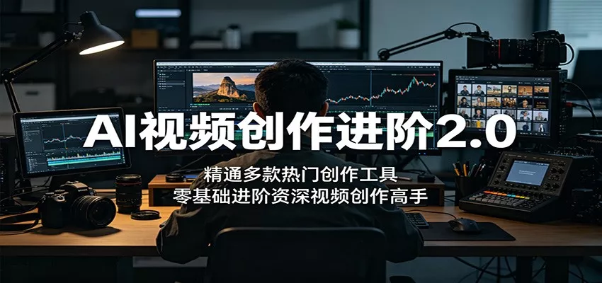 AI视频创作进阶2.0：精通多款热门创作工具，零基础进阶资深视频创作高手 - 渡客网创