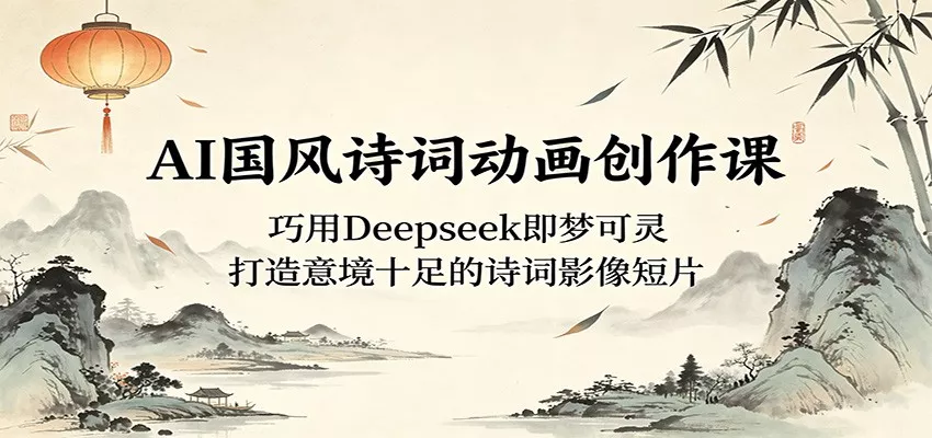 AI国风诗词动画创作课：巧用Deepseek即梦可灵，打造意境十足的诗词影像短片 - 渡客网创