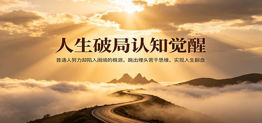 人生破局认知觉醒，普通人努力却陷入困境的根源，跳出埋头苦干思维，实现人生翻盘 - 渡客网创