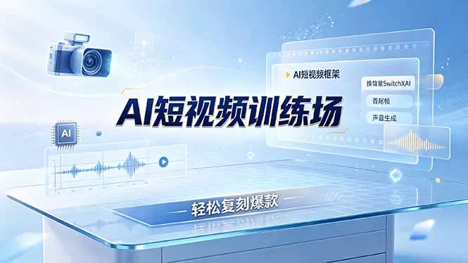 老陈AI短视频训练场：AI短视频框架+换背景SwitchXAI+首尾帧+声音生成，轻松复刻爆款 - 渡客网创