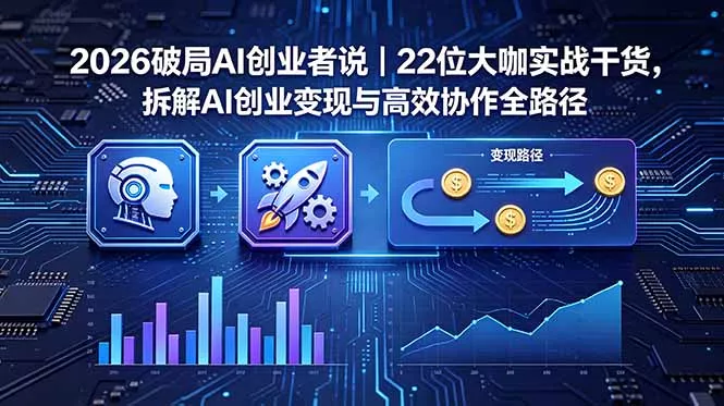 2026 破局 AI 创业者说｜22 位大咖实战干货，拆解 AI 创业变现与高效协作全路径 - 渡客网创