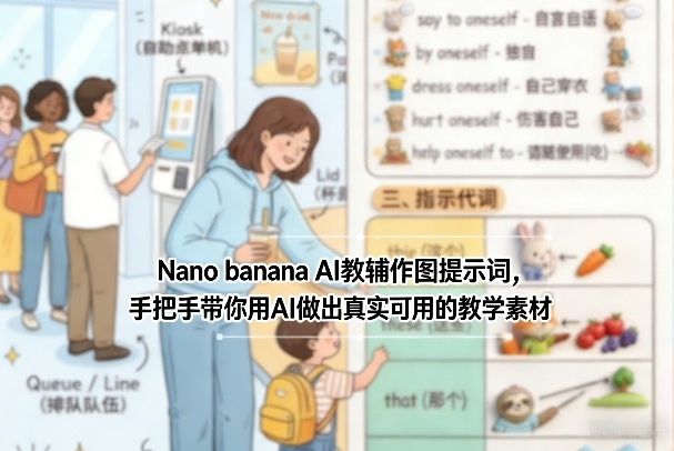 Nano banana AI教辅作图提示词，手把手带你用AI做出真实可用的教学素材 - 渡客网创