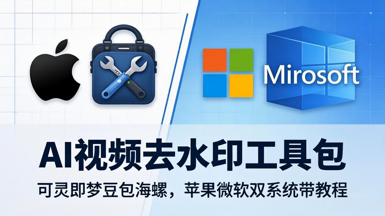 AI视频去水印工具包：可灵即梦豆包海螺，苹果微软双系统带教程 - 渡客网创