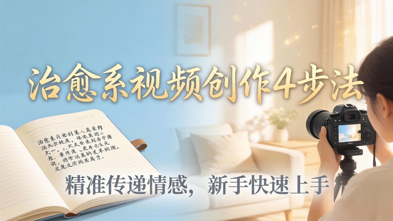 治愈系视频创作4步法：从文案打磨到画面呈现，精准传递情感，新手快速上手出优质内容 - 渡客网创