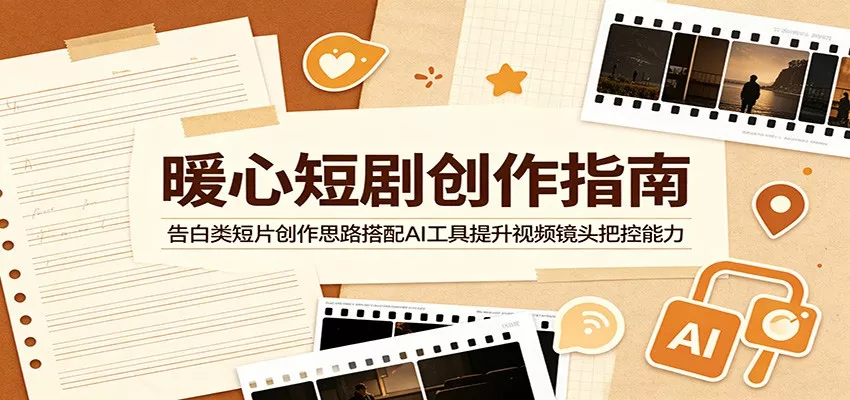 暖心短剧创作指南：告白类短片创作思路搭配AI工具提升视频镜头把控能力 - 渡客网创