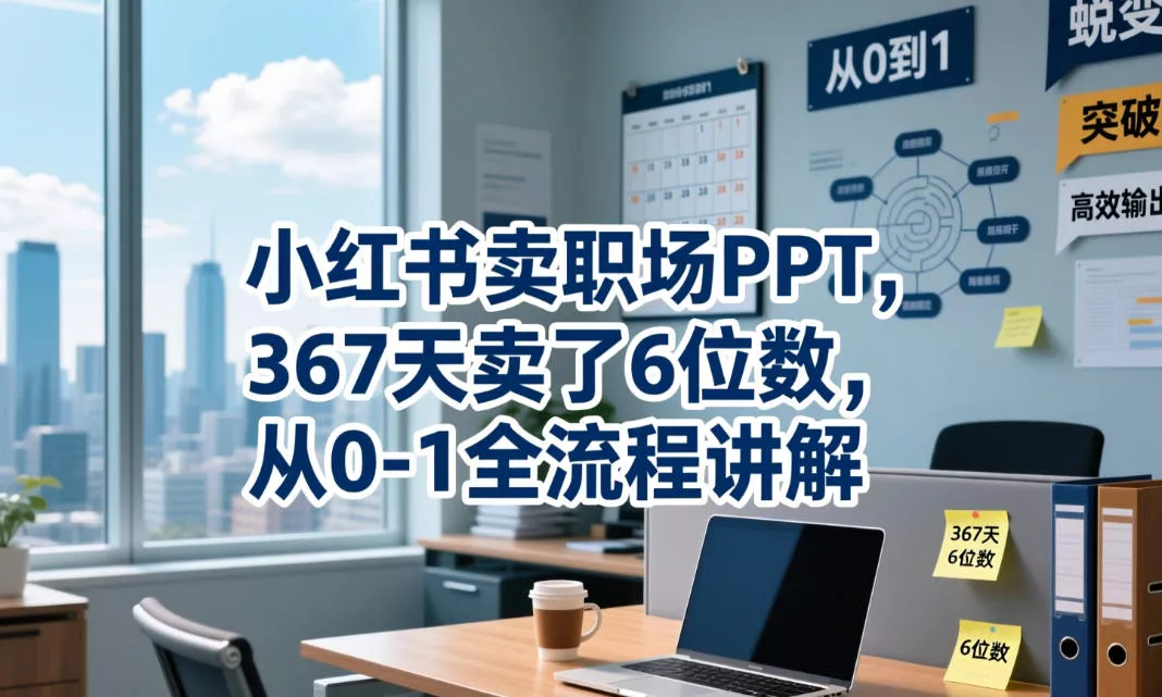 小红书卖职场PPT，367天卖了6位数，从0-1全流程讲解 - 渡客网创