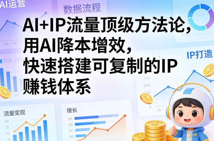 AI+IP流量顶级方法论，用AI降本增效，快速搭建可复制的IP賺钱体系 - 渡客网创