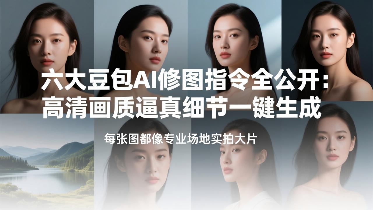 六大豆包AI修图指令全公开：高清画质逼真细节一键生成，每张图都像专业场地实拍大片 - 渡客网创