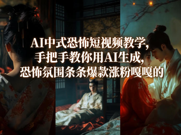 AI中式恐怖短视频教学，手把手教你用AI生成，恐怖氛围条条爆款涨粉嘎嘎的 - 渡客网创