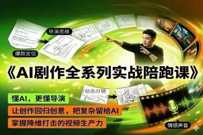 AI剧作全系列实战陪跑课，懂AI，更懂导演，让创作回归创意，把复杂留给AI，掌握降维打击的视频生产力 - 渡客网创