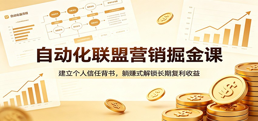 自动化联盟营销掘金课：建立个人信任背书，躺赚式解锁长期复利收益 - 渡客网创