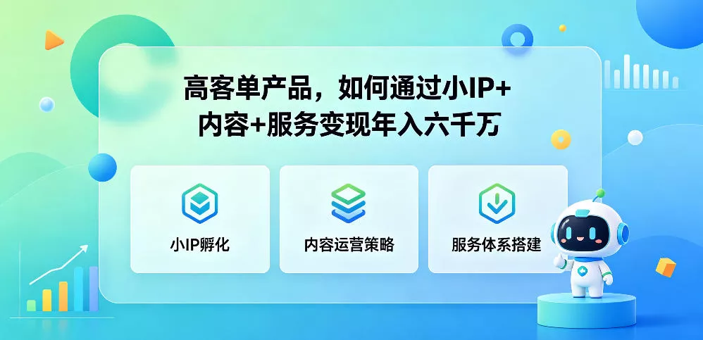 高客单产品，如何通过小IP+内容+服务变现年入六干W - 渡客网创