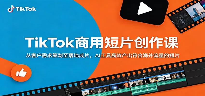 TikTok商用短片创作课：从客户需求策划至落地成片，AI工具高效产出符合海外流量的短片 - 渡客网创