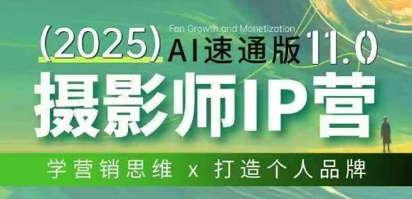 摄影师IP营第十一期Al速通版，学营销思维+打造个人品牌 - 渡客网创