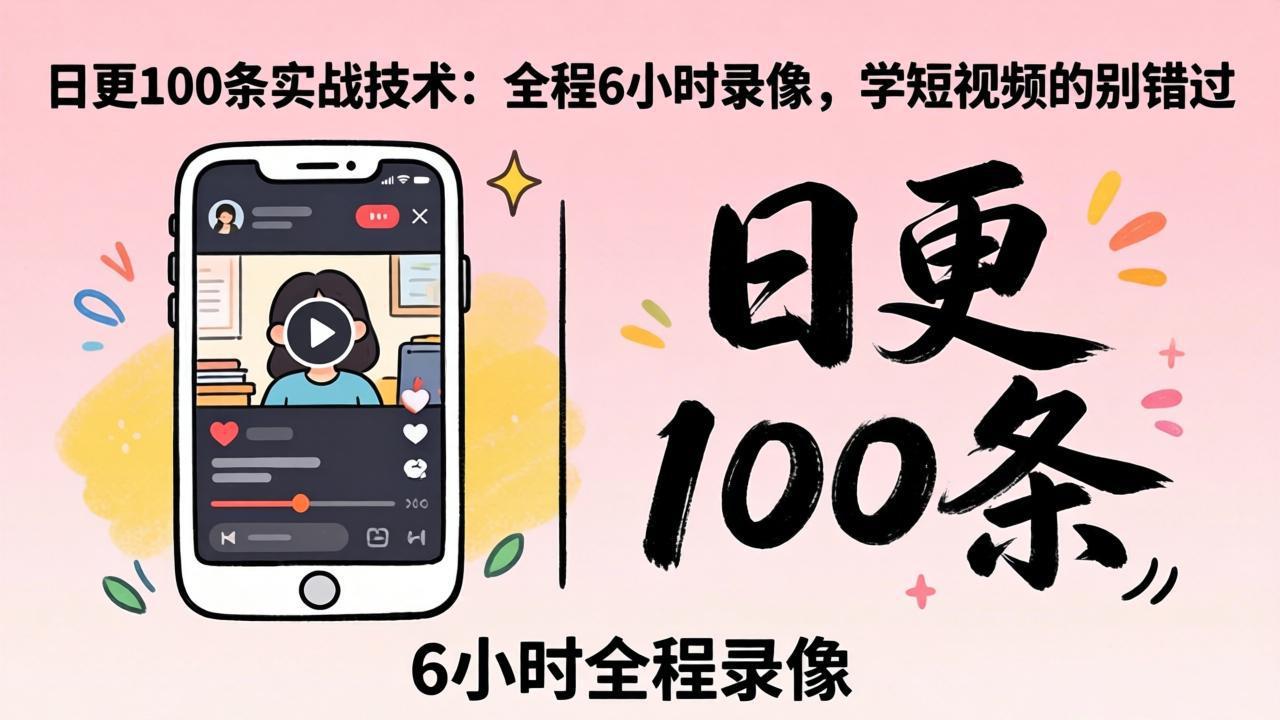 某工作坊东莞2026年4月12线下课：日更100条实战：全程6小时录像，学短视频的别错过 - 渡客网创