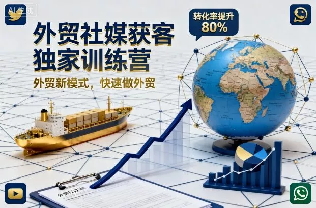 外贸社媒获客独家训练营，外贸新模式，快速做外贸(更新26年6月) - 渡客网创