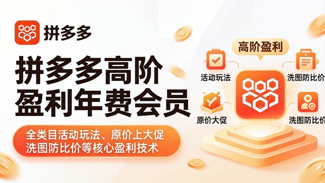 拼多多高阶盈利年费会员(更新4月 - 渡客网创