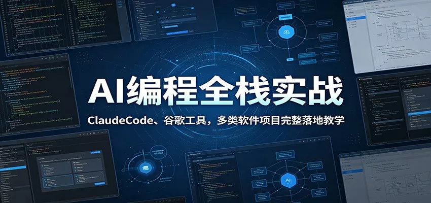 AI编程全栈实战：ClaudeCode、谷歌工具，多类软件项目完整落地教学 - 渡客网创