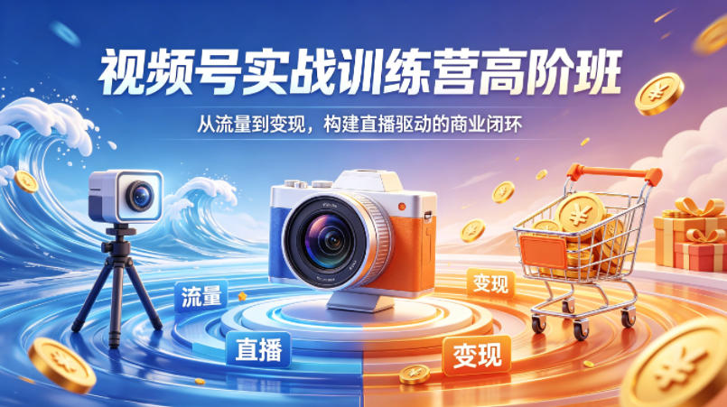 视频号实战训练营高阶班，从流量到变现，构建直播驱动的商业闭环(26年4月) - 渡客网创