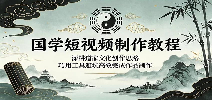 国学短视频制作教程：深耕道家文化创作思路，巧用工具避坑高效完成作品制作 - 渡客网创