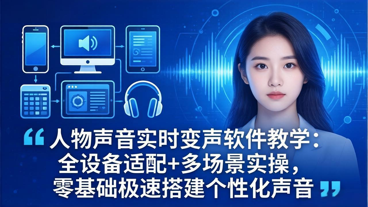 人物声音实时变声软件教学：全设备适配+多场景实操，零基础极速搭建个性化声音 - 渡客网创