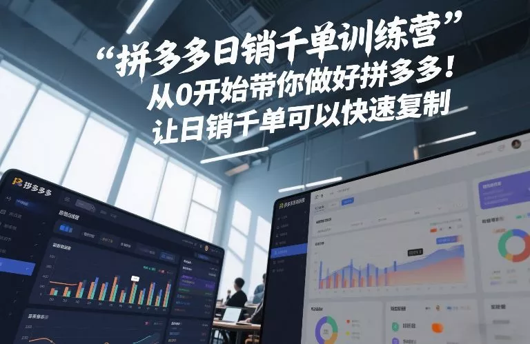 拼多多日销千单训练营，从0开始带你做好拼多多，让日销千单可以快速复制(更新26年6月) - 渡客网创