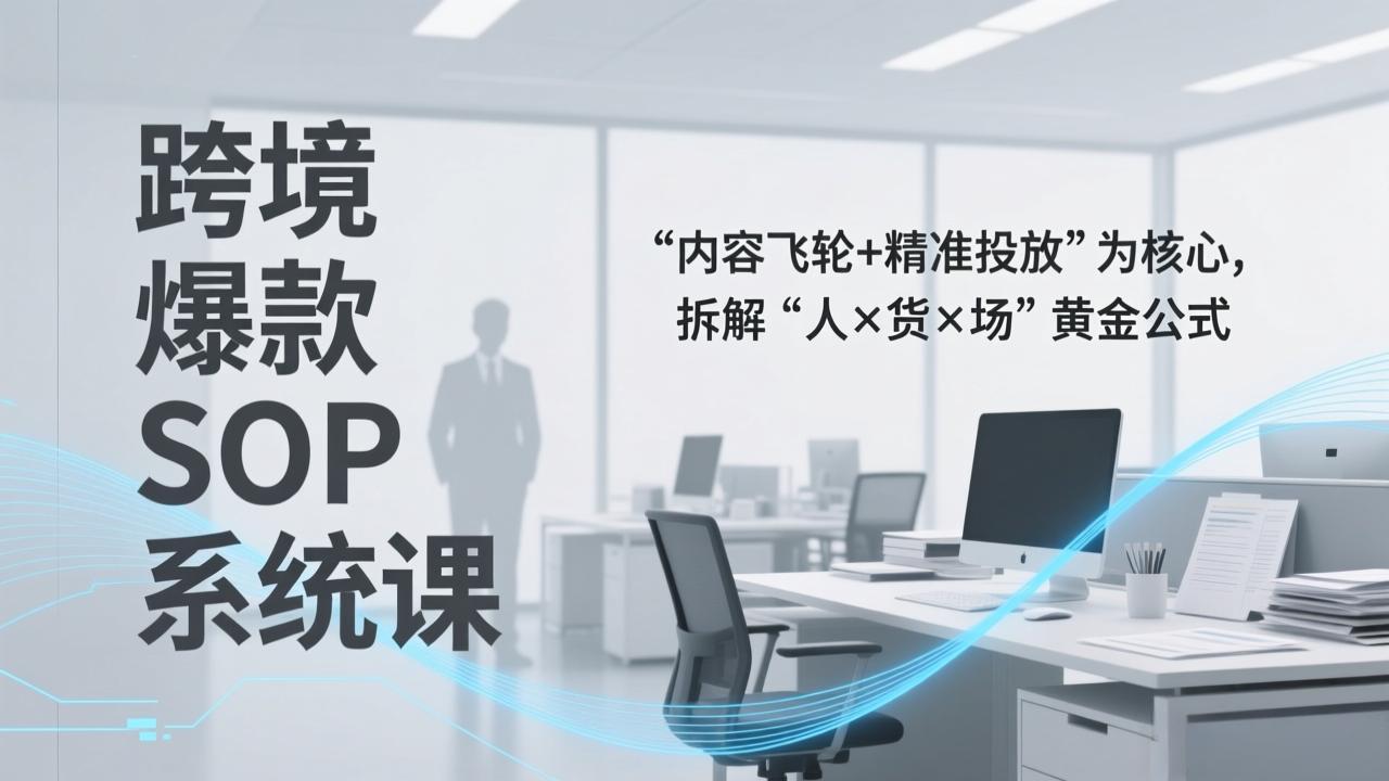 跨境爆款SOP系统课，“内容飞轮+精准投放”为核心，拆解“人×货×场”黄金公式 - 渡客网创