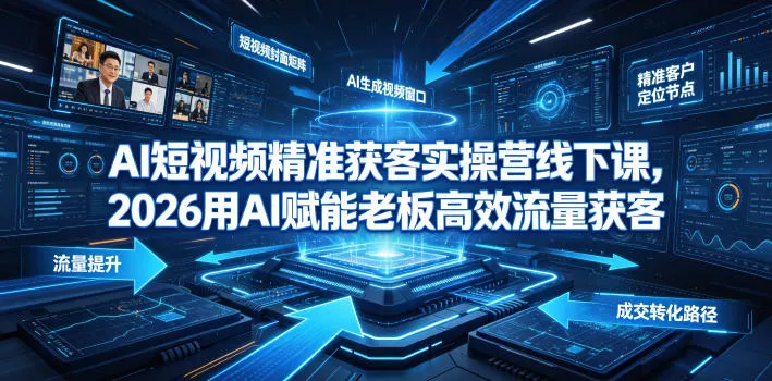 AI短视频精准获客实操营6月10-14号线下课，2026用AI赋能老板高效流量获客 - 渡客网创