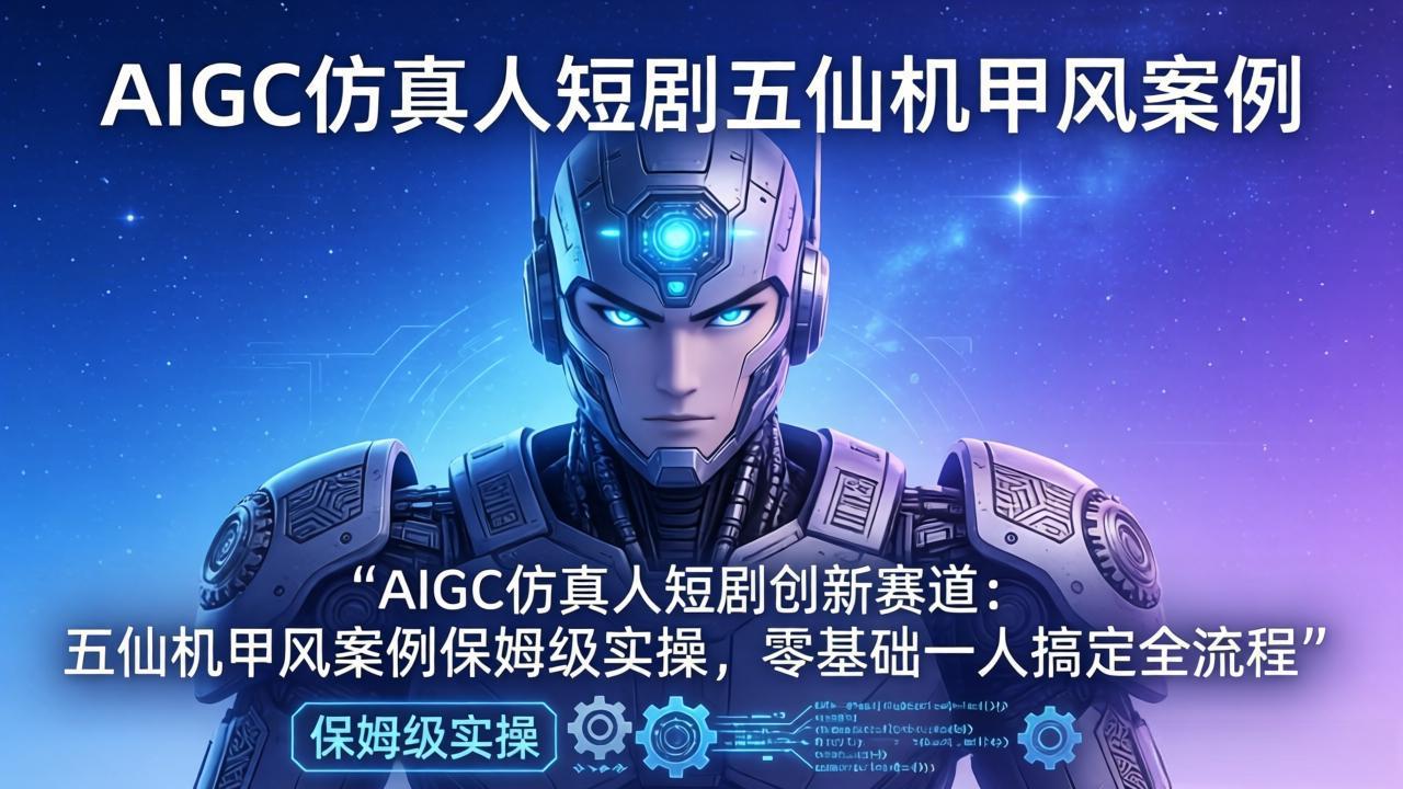 AIGC仿真人短剧创新赛道：五仙机甲风案例保姆级实操，零基础一人搞定全流程 - 渡客网创
