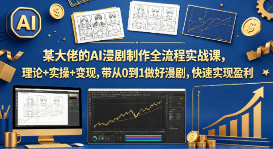 某大佬的AI漫剧制作全流程实战课，理论+实操+变现，带从0到1做好漫剧，快速实现盈利 - 渡客网创