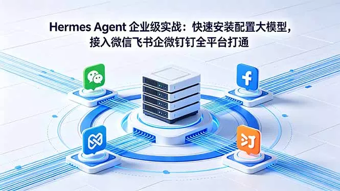 Hermes Agent 企业级实战：快速安装配置大模型，接入微信飞书企微钉钉全平台打通 - 渡客网创