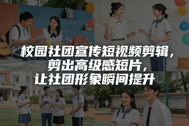 校园社团宣传短视频剪辑，剪出高级感短片，让社团形象瞬间提升 - 渡客网创
