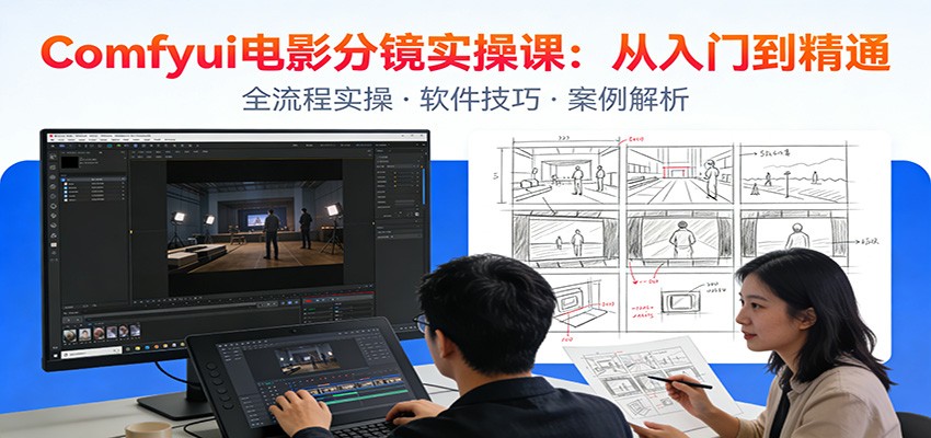 ComfyUI电影分镜实操课：分镜一致性，全流程AI视频制作，零基础也能做专业分镜 - 渡客网创