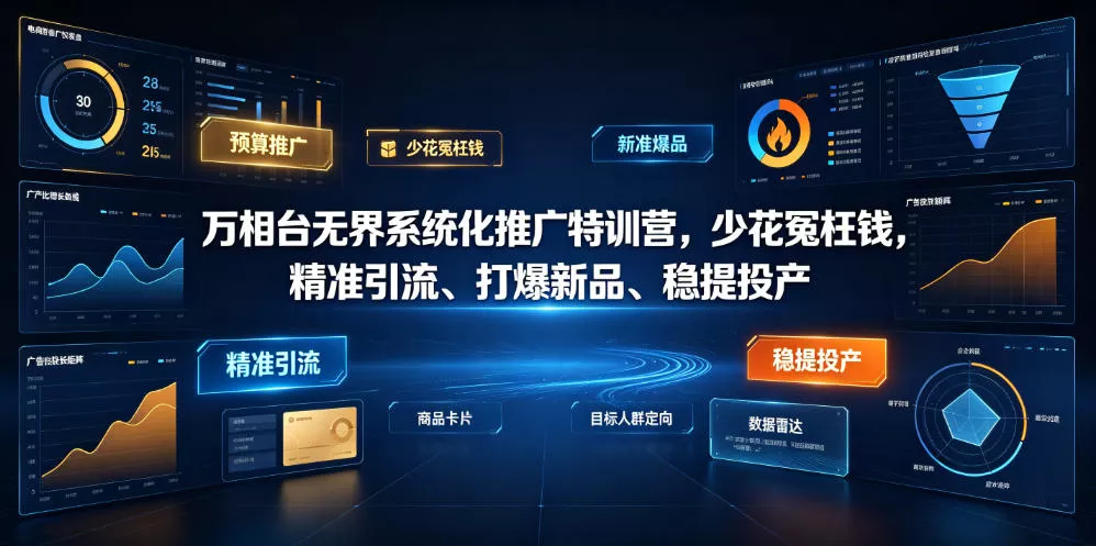 万相台无界系统化推广特训营VI0.0，少花冤枉钱，精准引流、打爆新品、稳提投产(全程录音+字幕) - 渡客网创