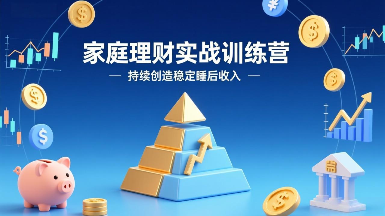 家庭理财实战训练营：从0到1建体系，三阶进阶层层递进，助你持续创造稳定睡后收入 - 渡客网创