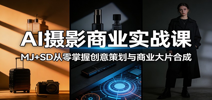 AI摄影商业实战课：MJ+SD从零掌握创意策划与商业大片合成 - 渡客网创