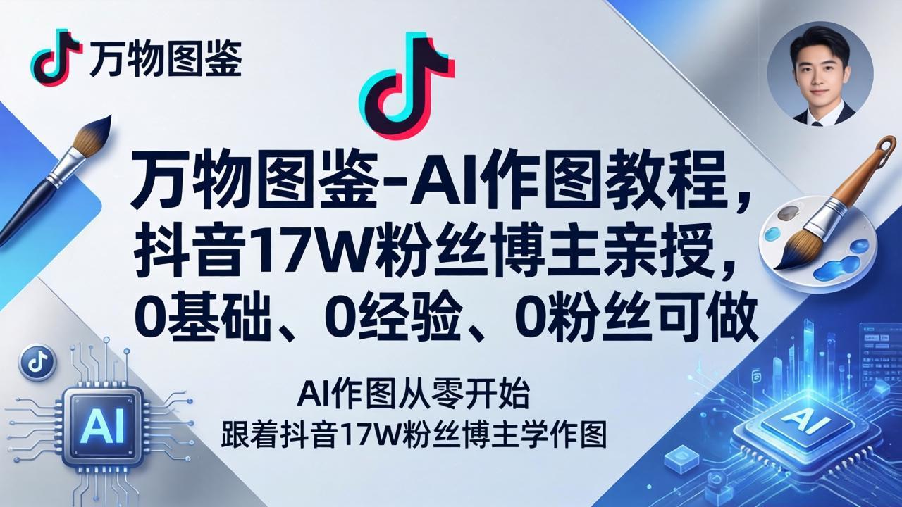 万物图鉴-AI作图教程，抖音17W粉丝博主亲授，0基础、0经验、0粉丝可做 - 渡客网创
