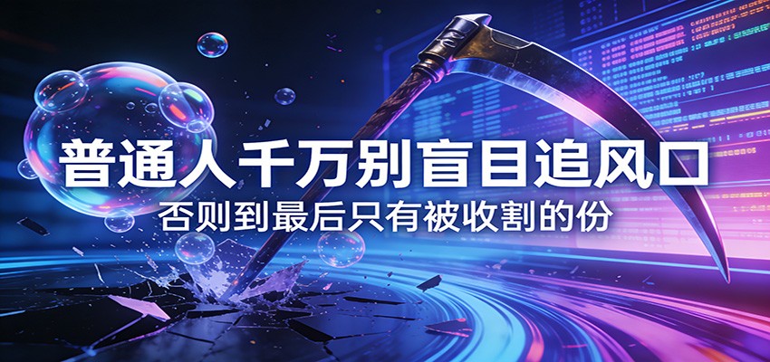 付费文章《通人千万别盲目追风口》否则到最后只有被收割的份 - 渡客网创