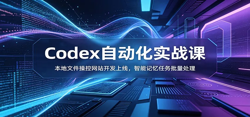 Codex自动化实战课：本地文件操控网站开发上线，智能记忆任务批量处理 - 渡客网创