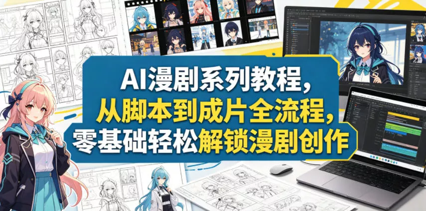 AI漫剧系列教程，从脚本到成片全流程，零基础轻松解锁漫剧创作 - 渡客网创