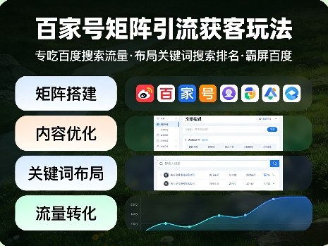 百家号矩阵引流获客玩法，专吃百度搜索流量，布局关键词搜索排名，霸屏百度 - 渡客网创