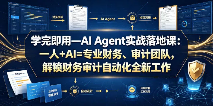 学完即用—AI Agent实战落地课：一人+AI=专业财务、审计团队，解锁财务审计自动化全新工作模式 - 渡客网创