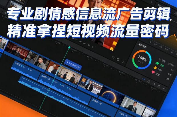 专业剧情感信息流广告剪辑，精准拿捏短视频流量密码 - 渡客网创