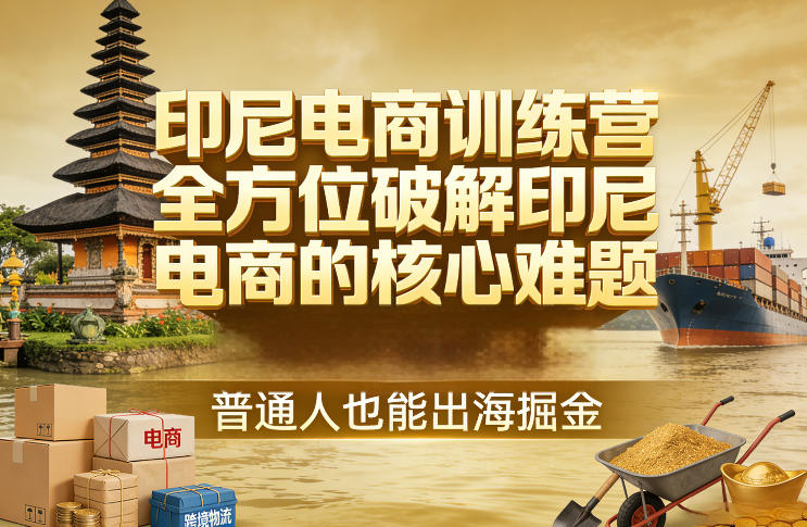 印尼电商训练营，全方位破解印尼电商的核心难题，普通人也能出海掘金 - 渡客网创