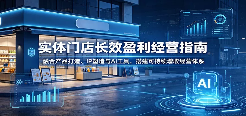实体门店长效盈利经营指南：融合产品打造、IP塑造与AI工具，搭建可持续增收经营体系 - 渡客网创