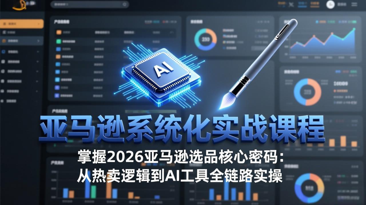 亚马逊系统化实战课-更新3月：2026最新选品方法论，从热卖原因分析到AI作图，提升选品成功率 - 渡客网创
