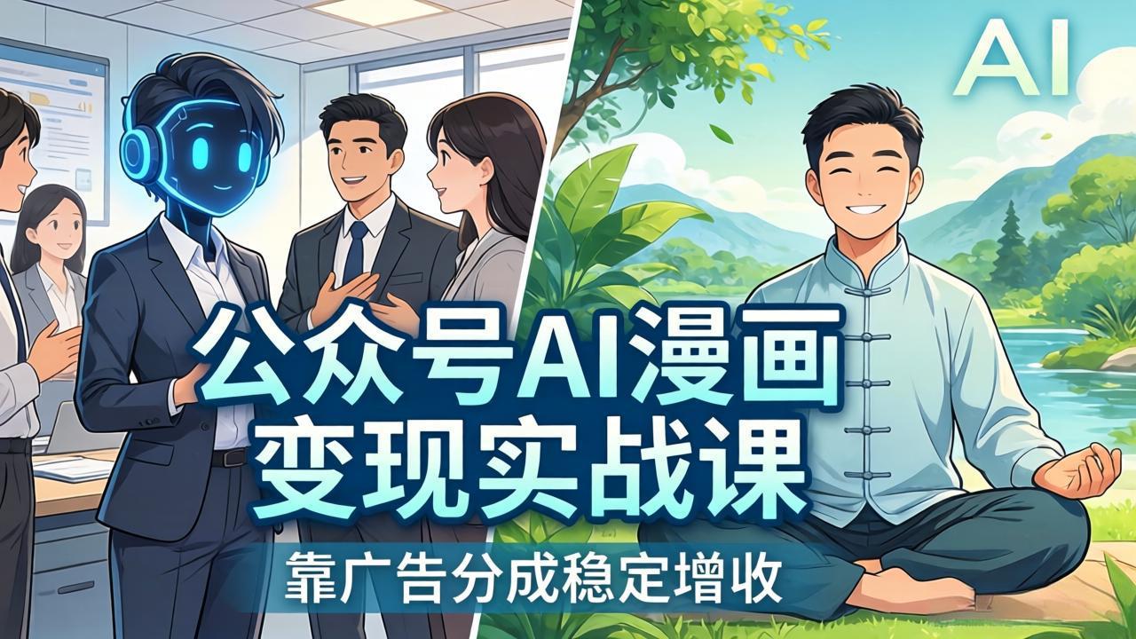 公众号AI漫画变现实战课：星座/职场/养生多赛道+智能体发文，靠广告分成稳定增收 - 渡客网创