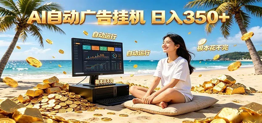 AI自动广告挂机 日入350+ 真正做到躺赚式变现,根本花不完! - 渡客网创