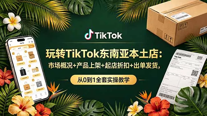 玩转TikTok东南亚本土店：市场概况+产品上架+起店折扣+出单发货，从0到1全套实操教学 - 渡客网创